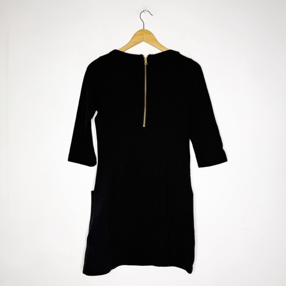 Boden Black Colorblock Ribbed Pocket Dress Size 6 - Picture 3 of 5